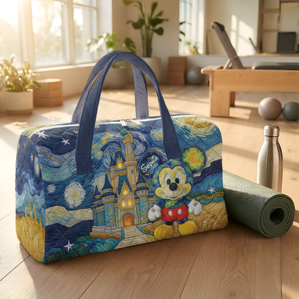 Personalized Mouse Quilt Duffle Bag with Plush Charm for Kids Quilt Duffle Bag & Plush Charm GradoCreations