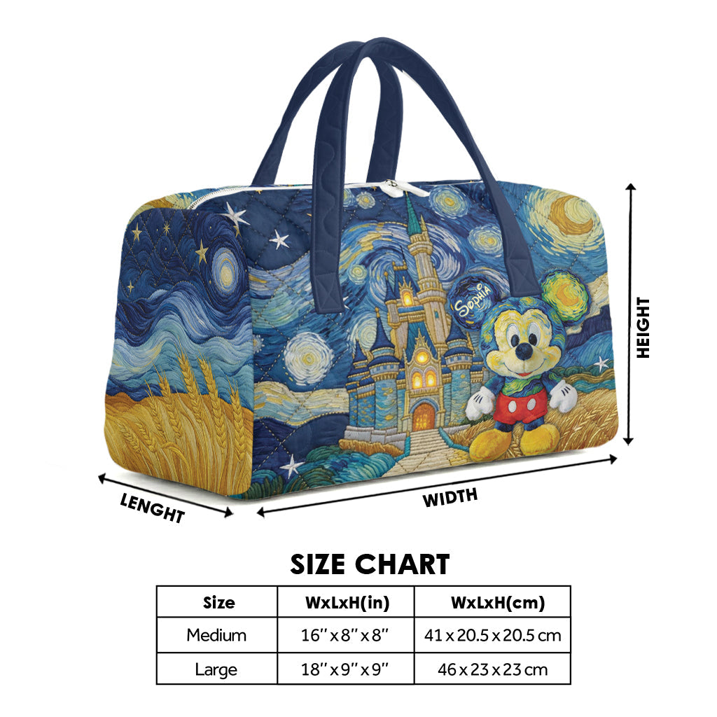 Personalized Mouse Quilt Duffle Bag with Plush Charm for Kids Quilt Duffle Bag & Plush Charm GradoCreations