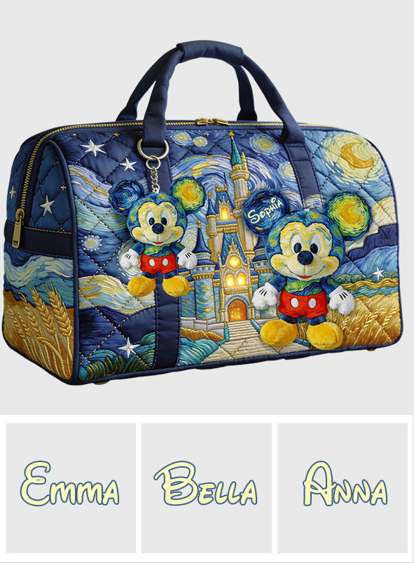 Personalized Mouse Quilt Duffle Bag with Plush Charm for Kids Quilt Duffle Bag & Plush Charm GradoCreations