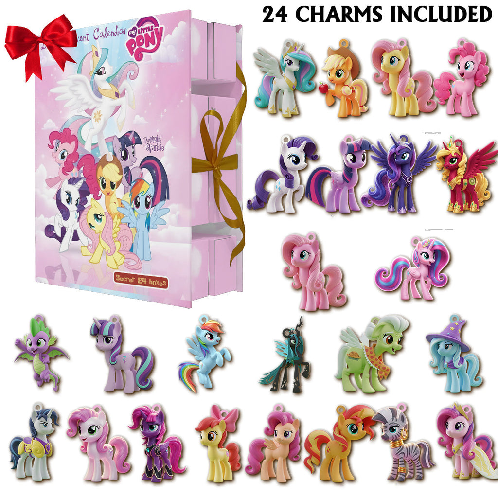 Personalized Little Pony Advent Calendar with Ornaments for Kids Folded Advent Calendar With Ornaments GradoCreations