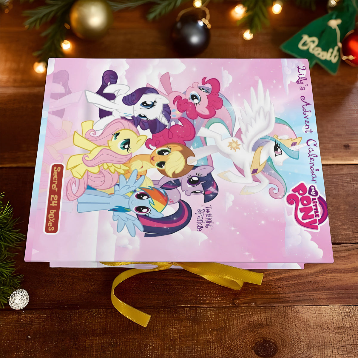 Personalized Little Pony Advent Calendar with Ornaments for Kids Folded Advent Calendar With Ornaments GradoCreations