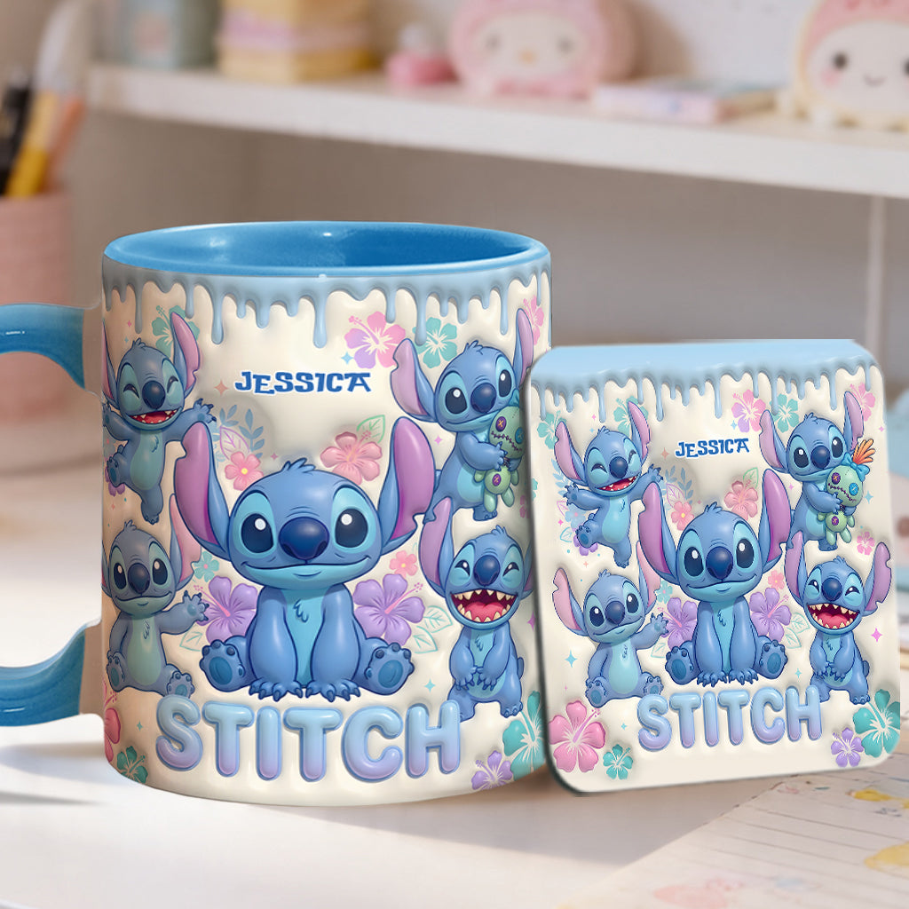 Personalized Stitch Accent Mug Custom Name Gift for Movie Fans Mug GradoCreations