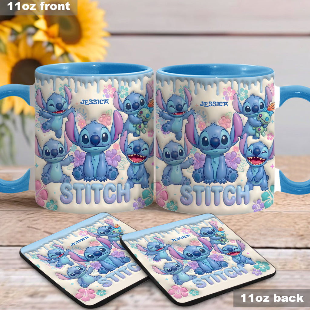 Personalized Stitch Accent Mug Custom Name Gift for Movie Fans Mug GradoCreations