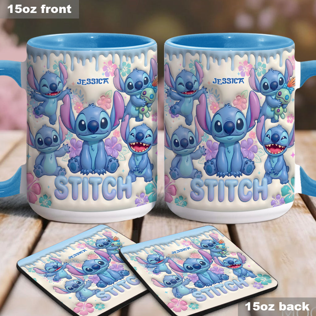 Personalized Stitch Accent Mug Custom Name Gift for Movie Fans Mug GradoCreations