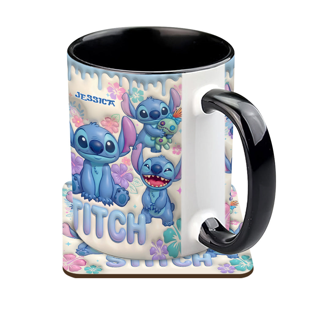 Personalized Stitch Accent Mug Custom Name Gift for Movie Fans Mug GradoCreations