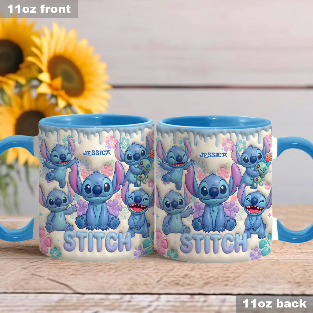 Personalized Stitch Accent Mug Custom Name Gift for Movie Fans Mug GradoCreations