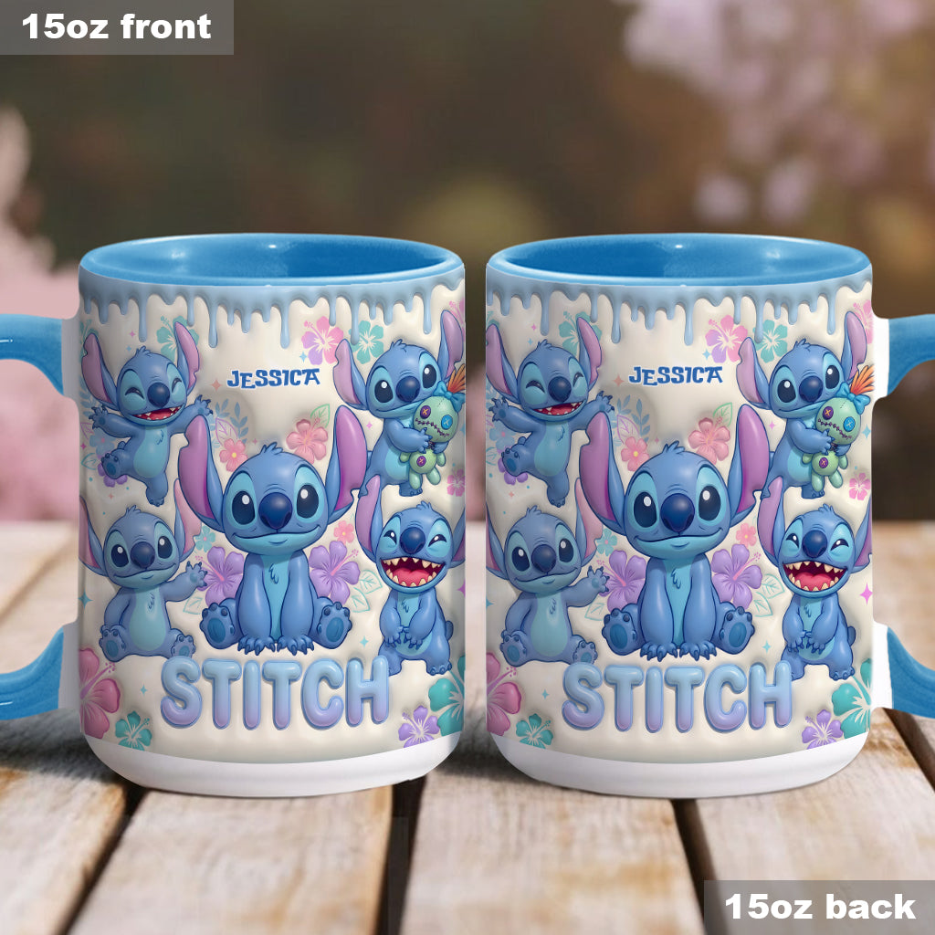 Personalized Stitch Accent Mug Custom Name Gift for Movie Fans Mug GradoCreations