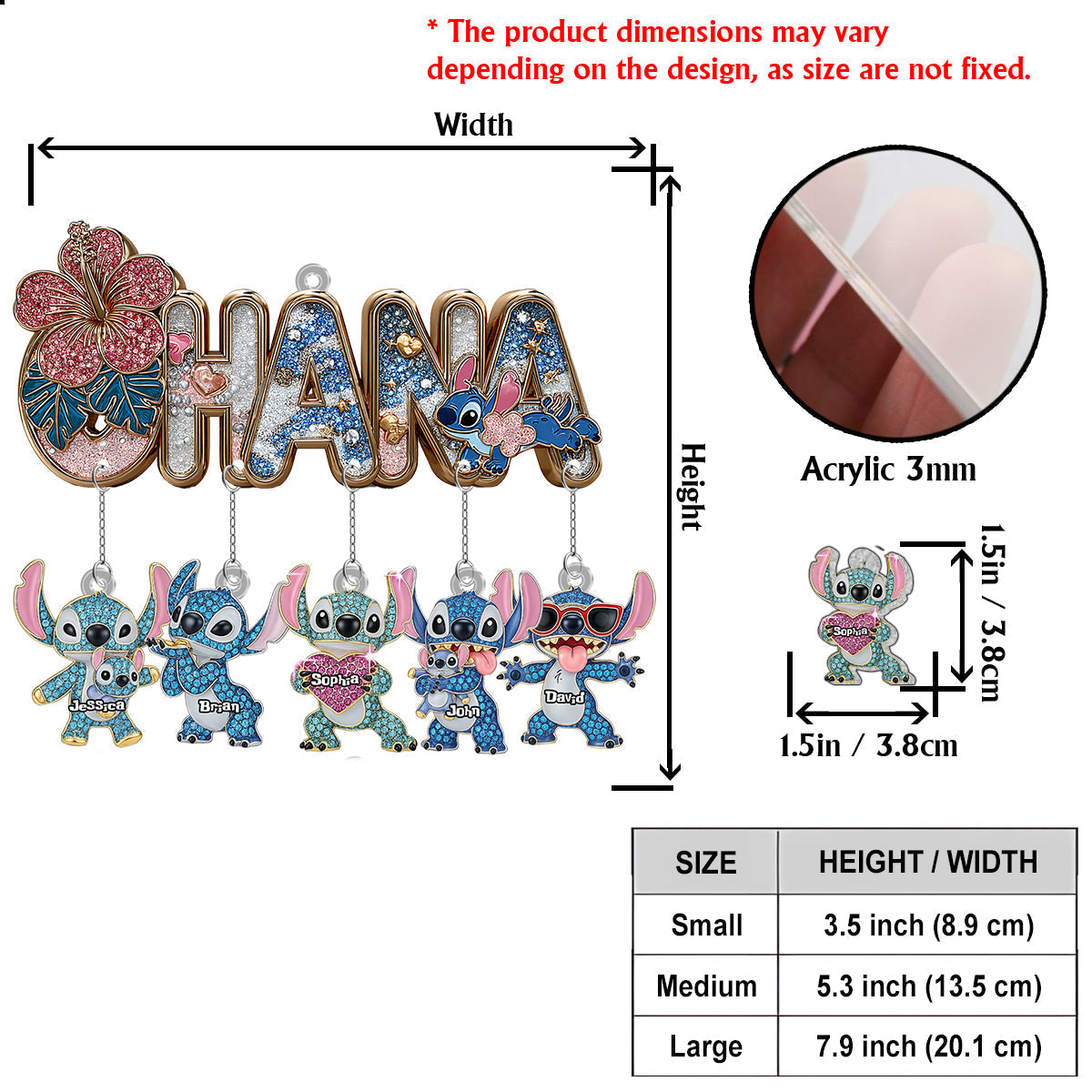 Personalized Ohana Ornament with Custom Charms for Families Ornament With Charm GradoCreations