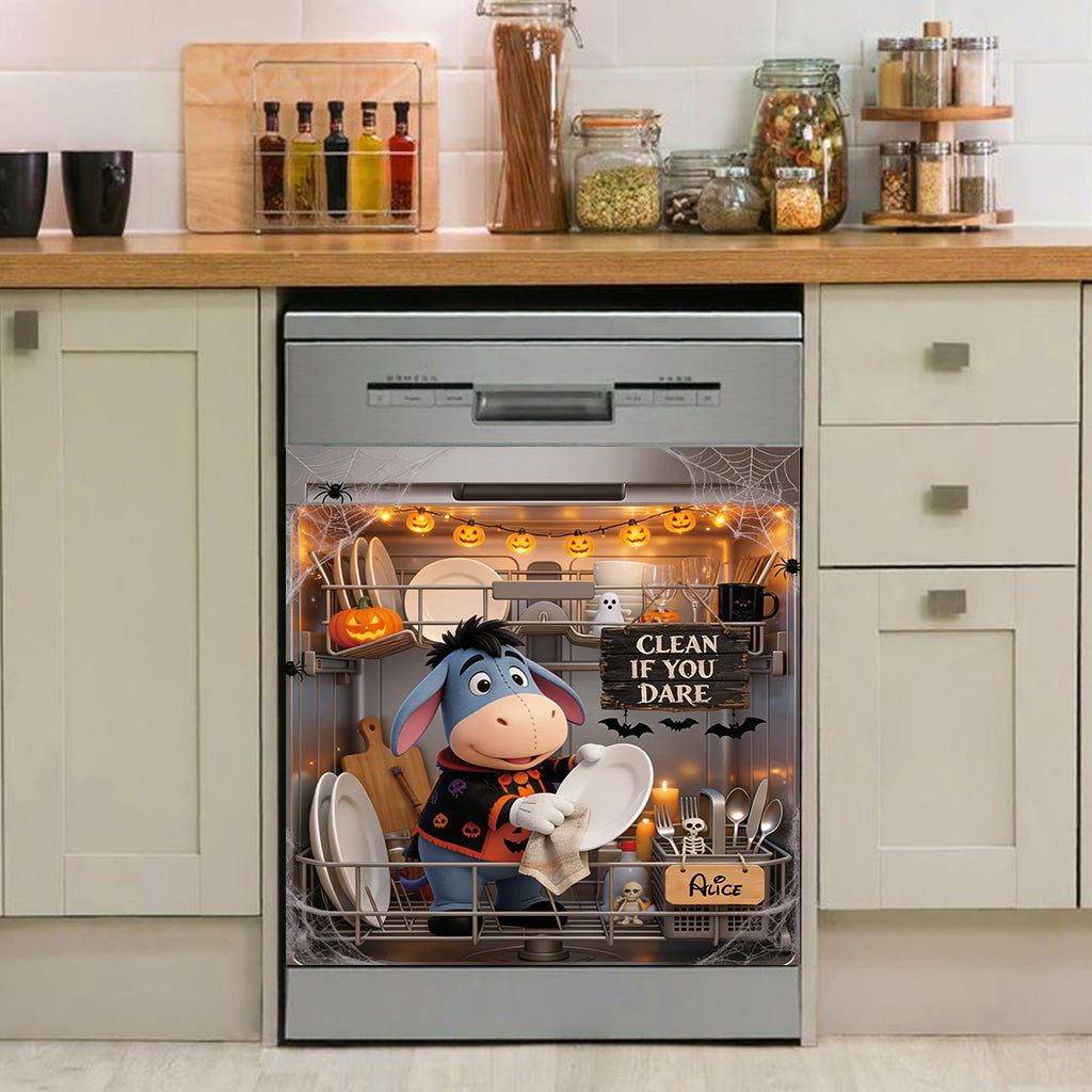 Personalized Magnetic Dishwasher Cover Yellow Bear Halloween Decor Dishwasher Cover GradoCreations