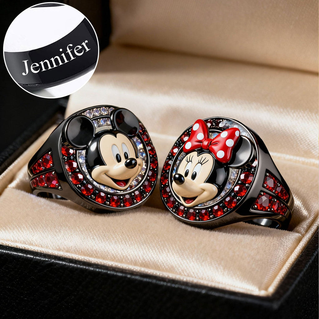 Personalized Mickey & Minnie Mouse Signet Ring Gift Idea Signet Ring GradoCreations