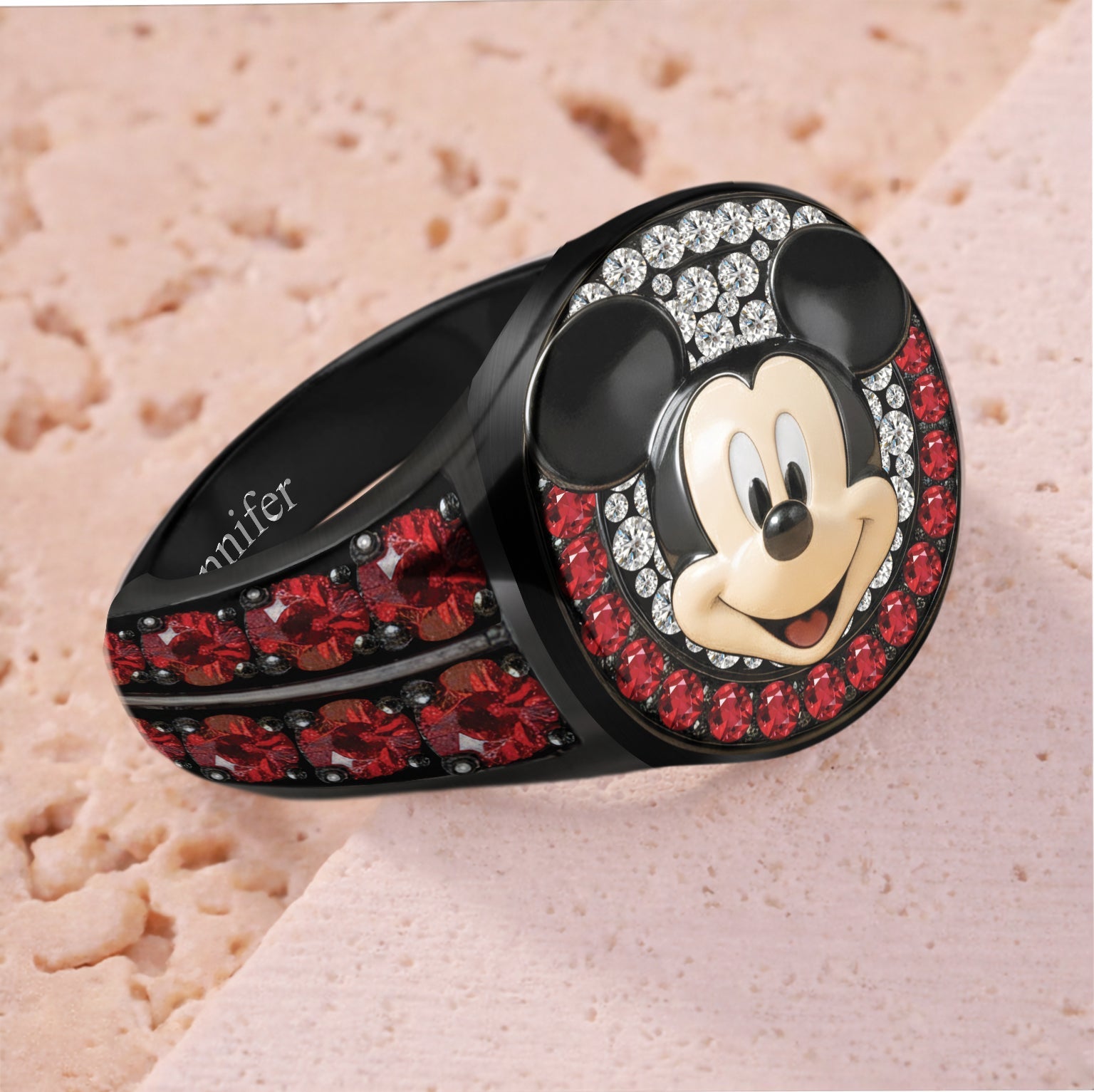 Personalized Mickey & Minnie Mouse Signet Ring Gift Idea Signet Ring GradoCreations