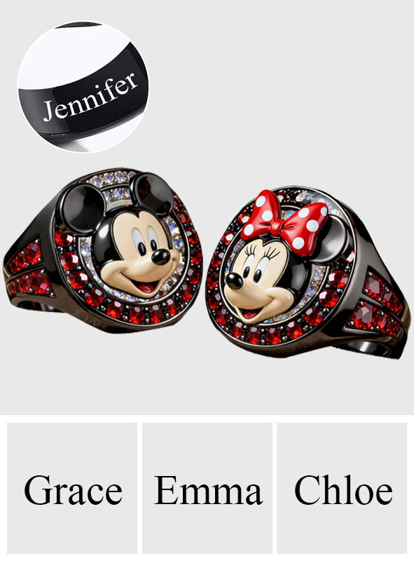 Personalized Mickey & Minnie Mouse Signet Ring Gift Idea Signet Ring GradoCreations