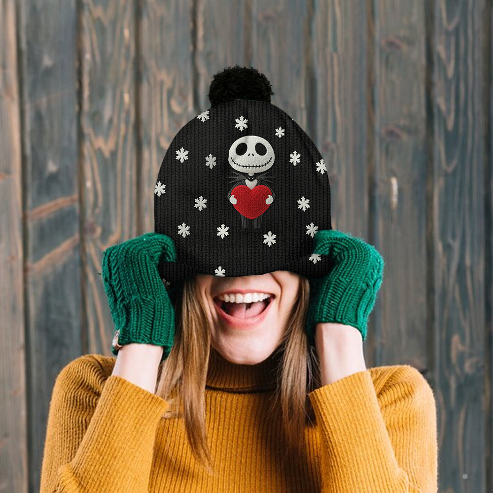 Personalized Nightmare Beanie Hat Custom Name Snowflakes Gift Beanie Hat GradoCreations