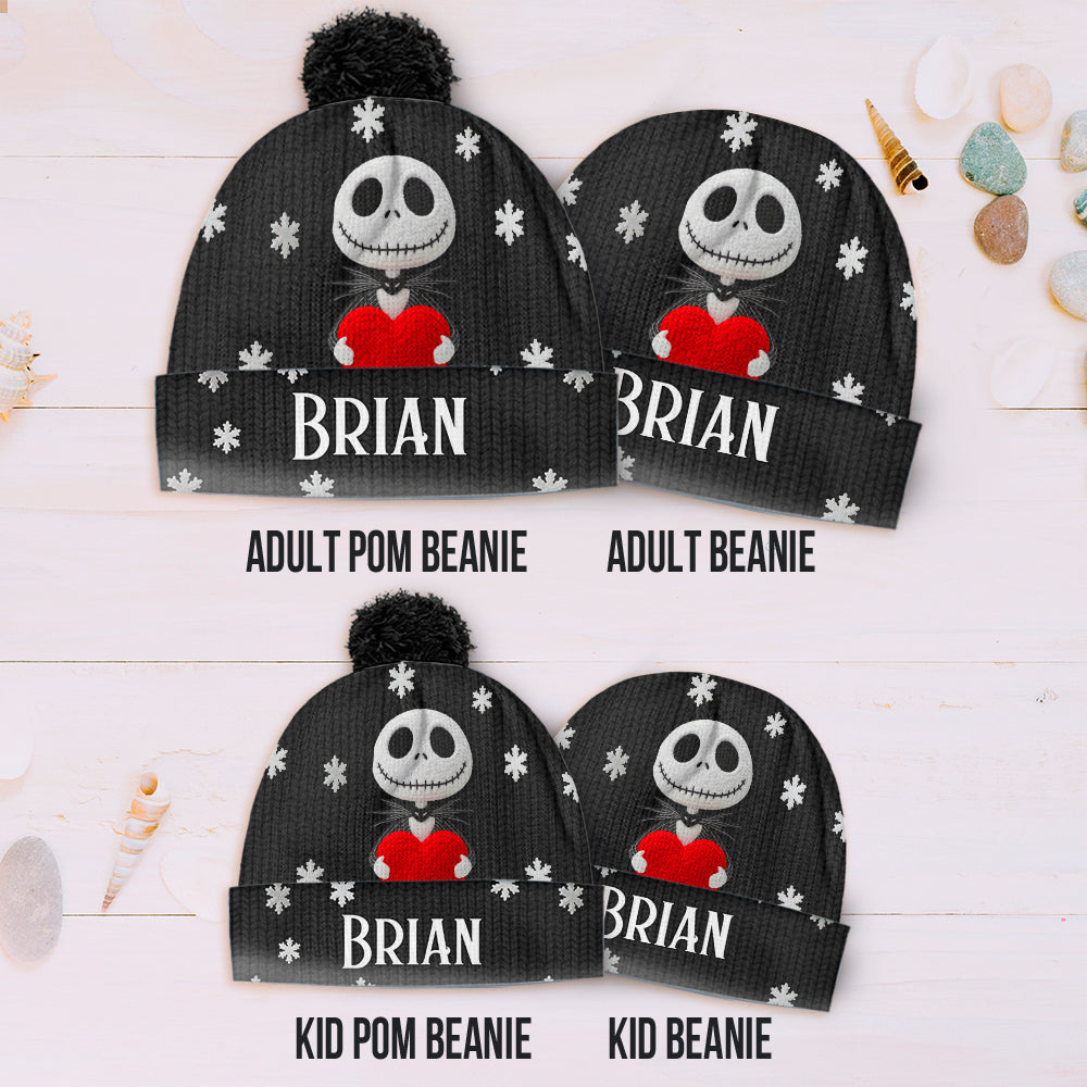 Personalized Nightmare Beanie Hat Custom Name Snowflakes Gift Beanie Hat GradoCreations