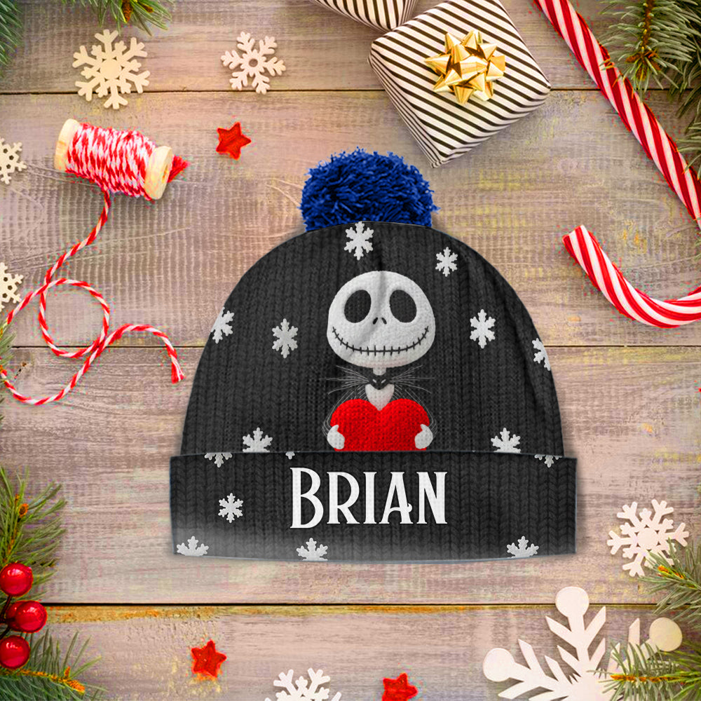 Personalized Nightmare Beanie Hat Custom Name Snowflakes Gift Beanie Hat GradoCreations