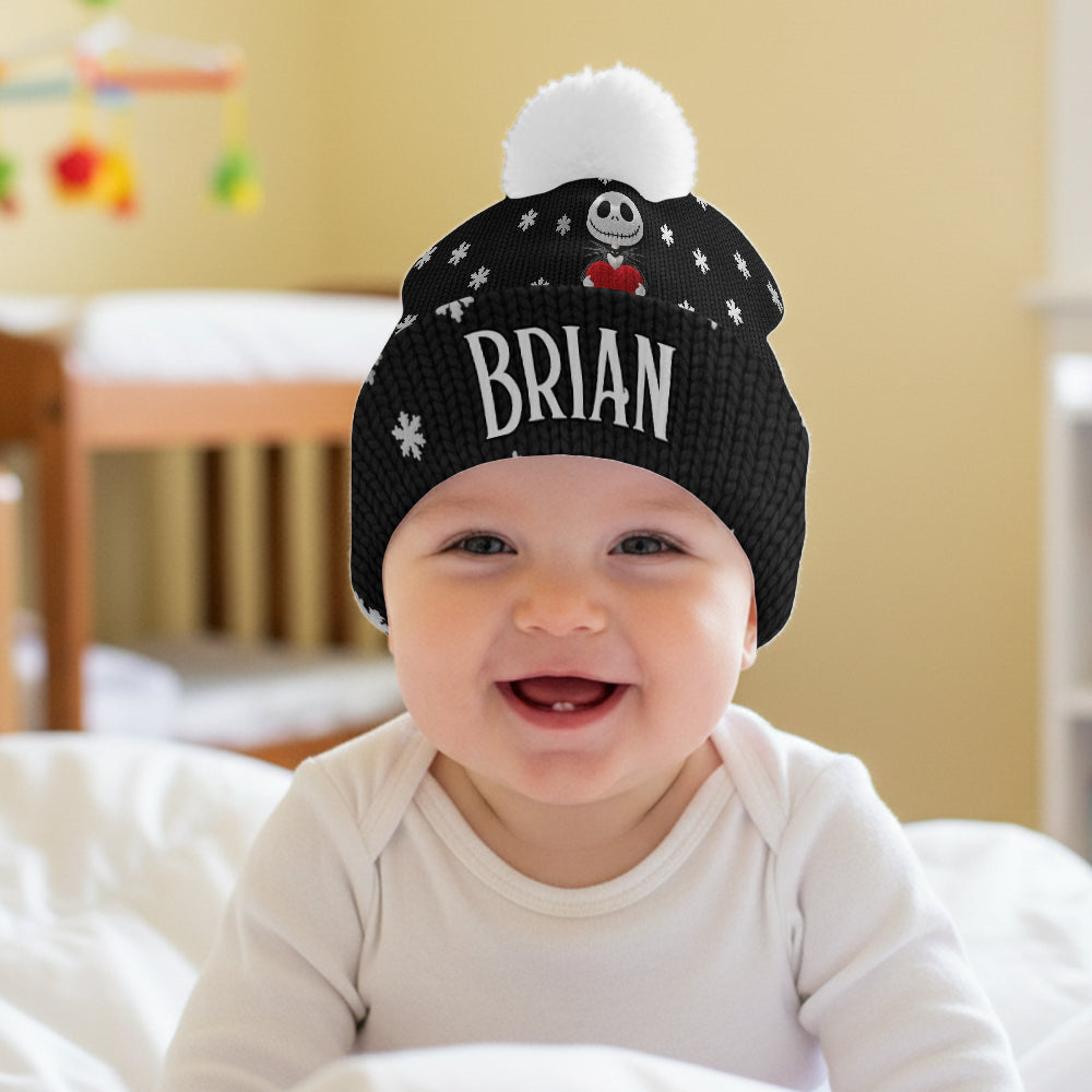 Personalized Nightmare Beanie Hat Custom Name Snowflakes Gift Beanie Hat GradoCreations