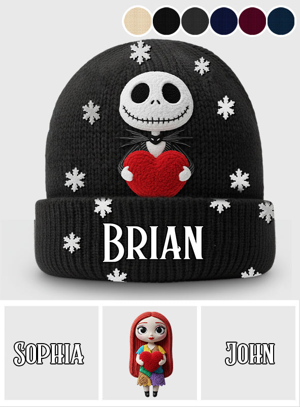 Personalized Nightmare Beanie Hat Custom Name Snowflakes Gift Beanie Hat GradoCreations