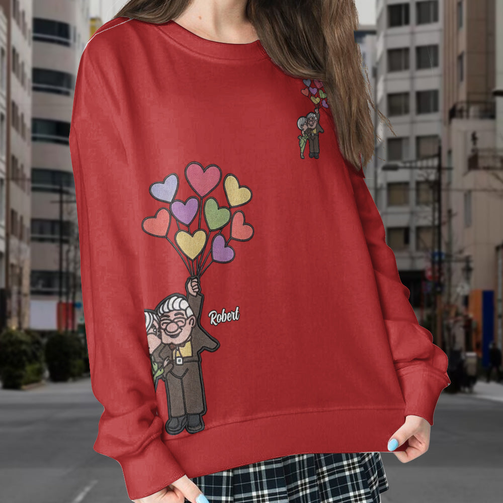 Personalized Couple Split Hem Sweatshirt Custom Names Gift Split Hem Sweatshirt GradoCreations