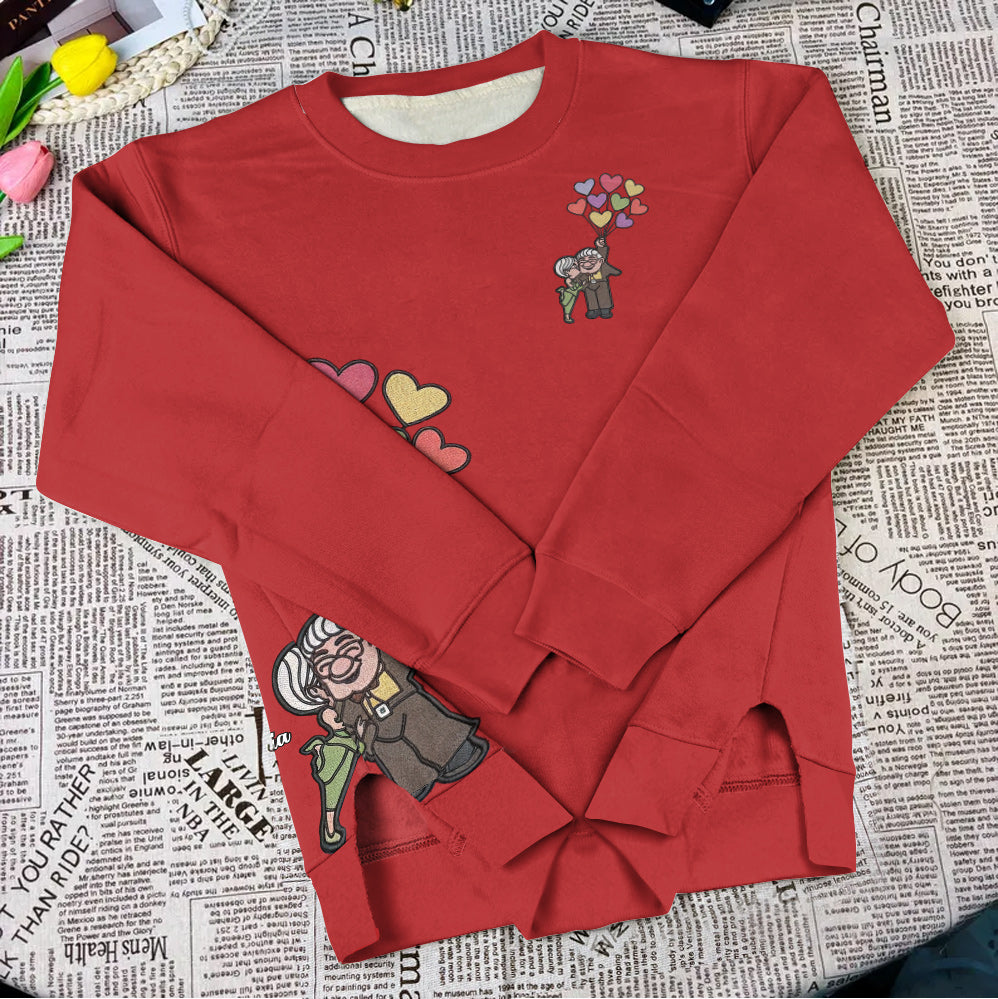Personalized Couple Split Hem Sweatshirt Custom Names Gift Split Hem Sweatshirt GradoCreations