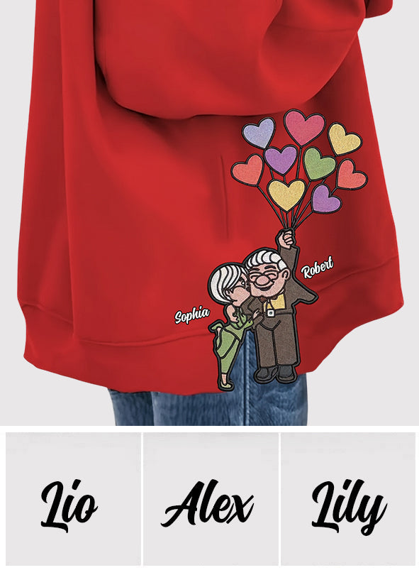 Personalized Couple Split Hem Sweatshirt Custom Names Gift Split Hem Sweatshirt GradoCreations
