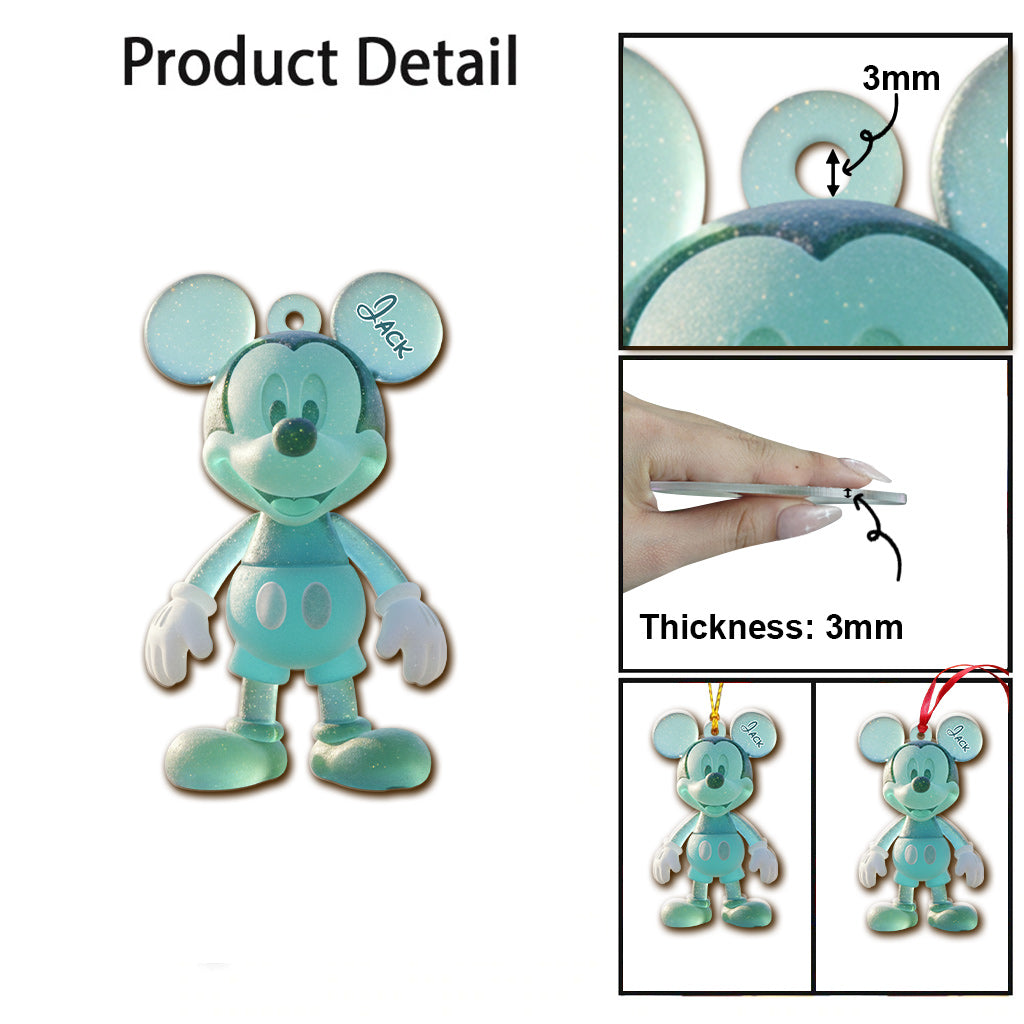 Personalized 3D Mouse Ornament Custom Name Gift for Christmas Ornament GradoCreations