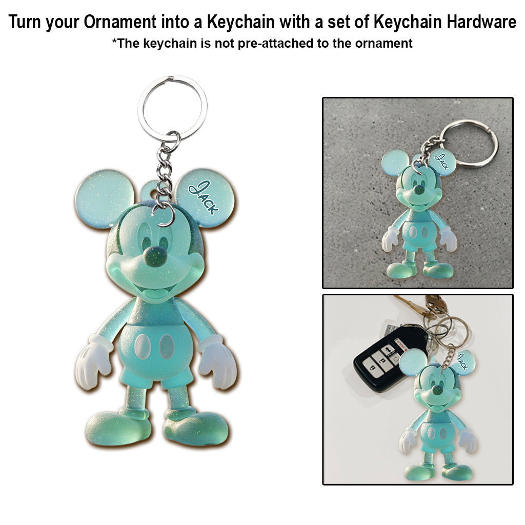 Personalized 3D Mouse Ornament Custom Name Gift for Christmas Ornament GradoCreations