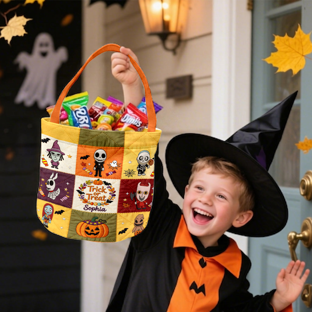 Personalized Halloween Trick or Treat Basket Custom Name Gift for Kids Basket GradoCreations