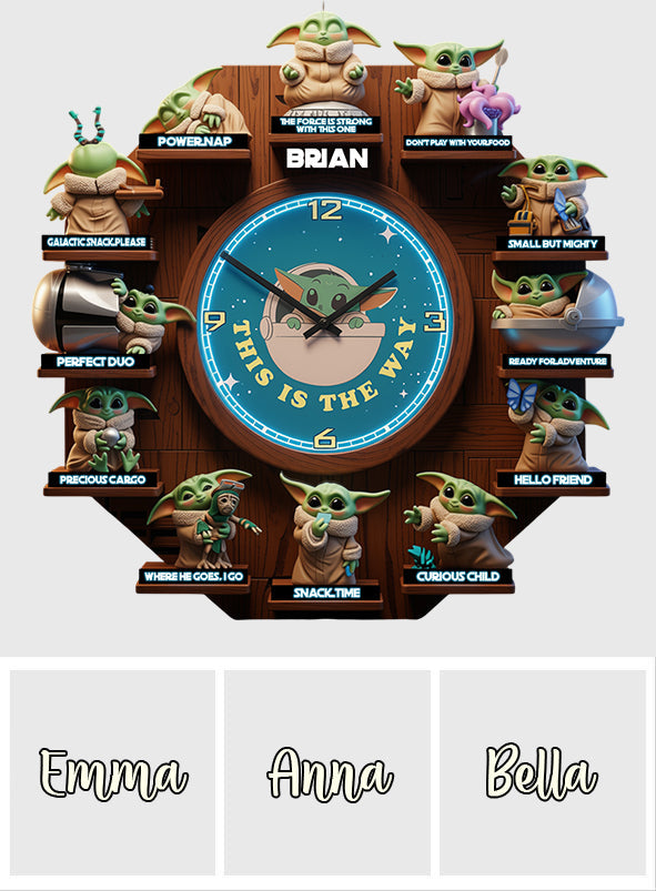 Personalized LED Light Wall Clock Custom Name The Force Gift LED Light Wall Clock GradoCreations