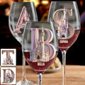 Personalized Magical Castle Wine Glass Custom Name Gift Wine Glass With Long Stem GradoCreations