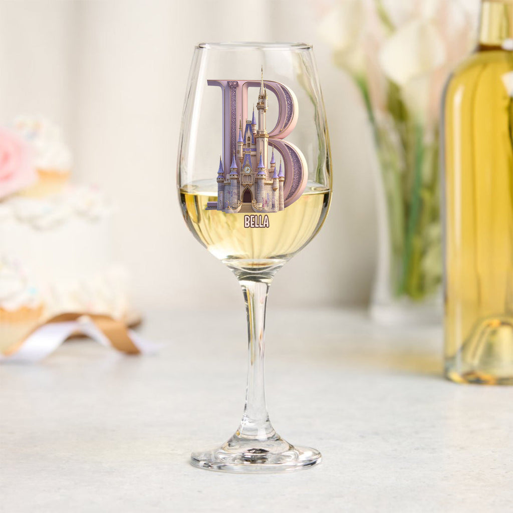 Personalized Magical Castle Wine Glass Custom Name Gift Wine Glass With Long Stem GradoCreations