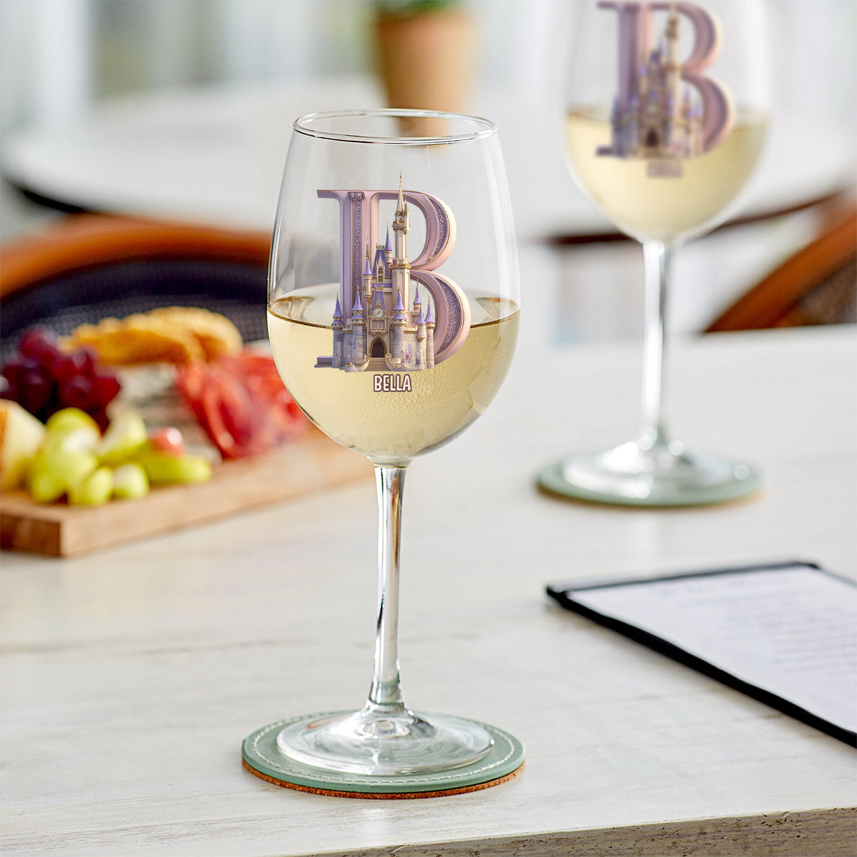 Personalized Magical Castle Wine Glass Custom Name Gift Wine Glass With Long Stem GradoCreations