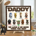Personalized 2 Layered Wood Sign Gift for Dad | Star Wars Theme 2 Layered Wood Sign GradoCreations