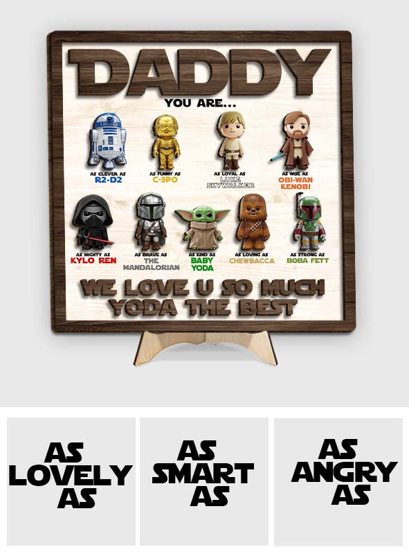 Personalized 2 Layered Wood Sign Gift for Dad | Star Wars Theme 2 Layered Wood Sign GradoCreations