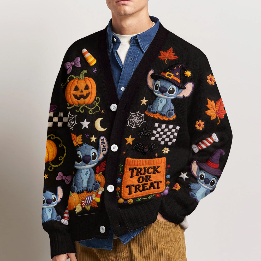 Personalized Trick or Treat Cardigan Sweater for Kids & Adults Cardigan Sweater GradoCreations