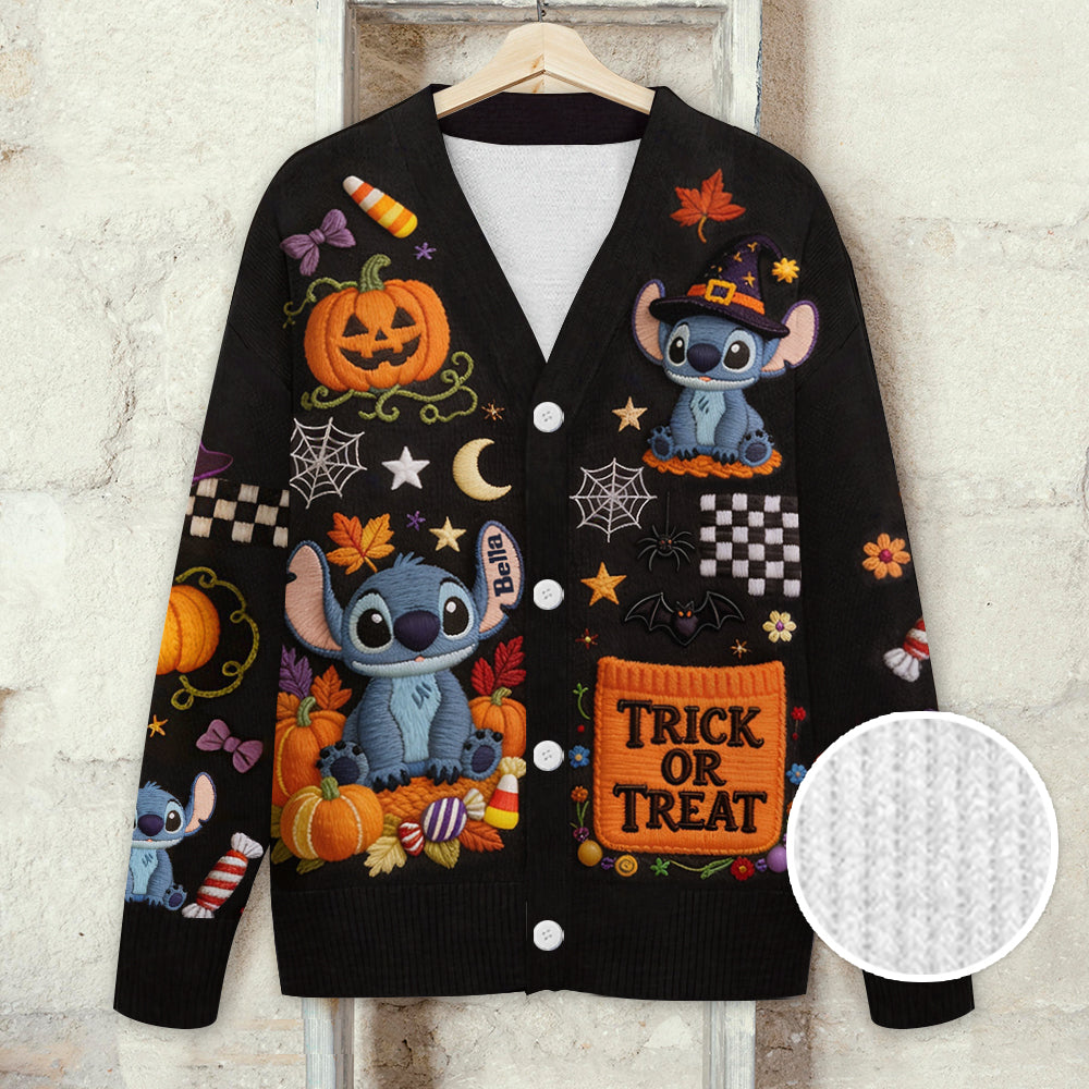 Personalized Trick or Treat Cardigan Sweater for Kids & Adults Cardigan Sweater GradoCreations