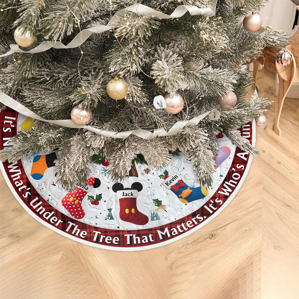 Personalized Christmas Tree Skirt with Custom Names - Holiday Decor Tree Skirt GradoCreations