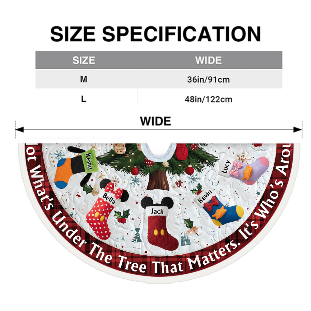 Personalized Christmas Tree Skirt with Custom Names - Holiday Decor Tree Skirt GradoCreations