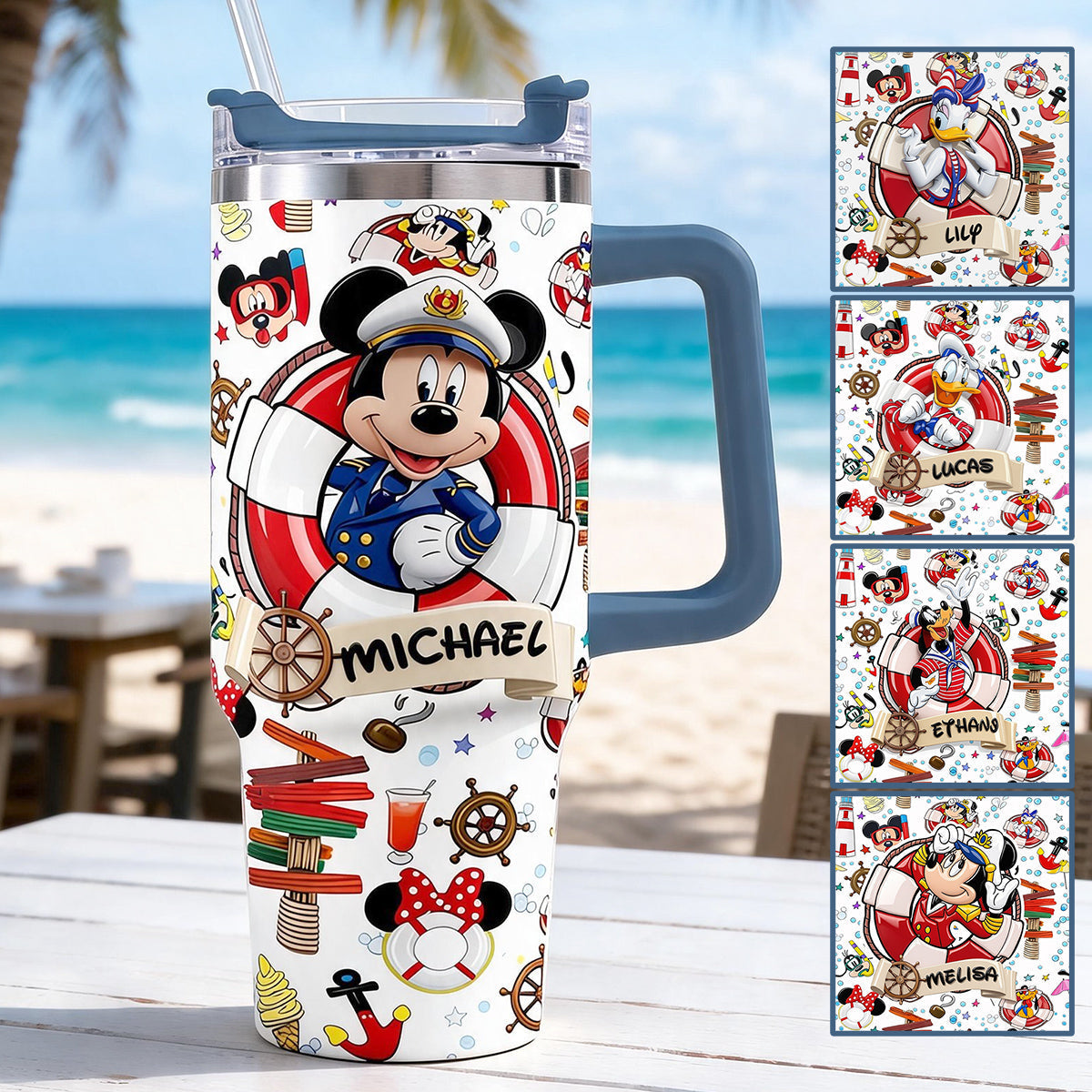 Personalized Dream Cruise Tumbler with Handle for Friends Tumbler With Handle GradoCreations