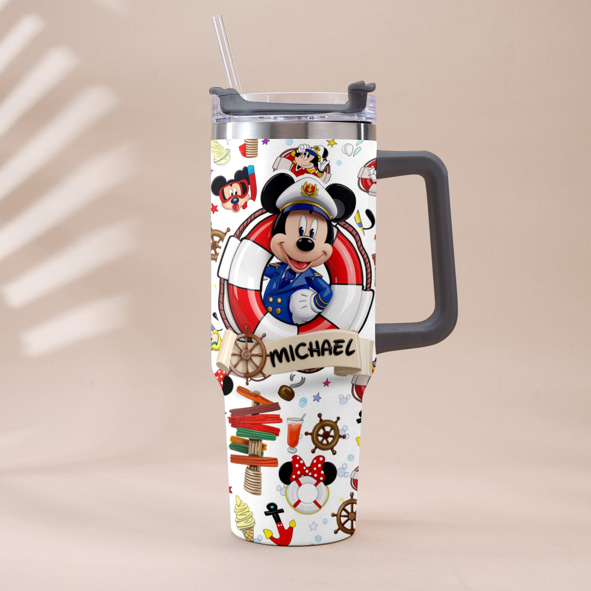 Personalized Dream Cruise Tumbler with Handle for Friends Tumbler With Handle GradoCreations