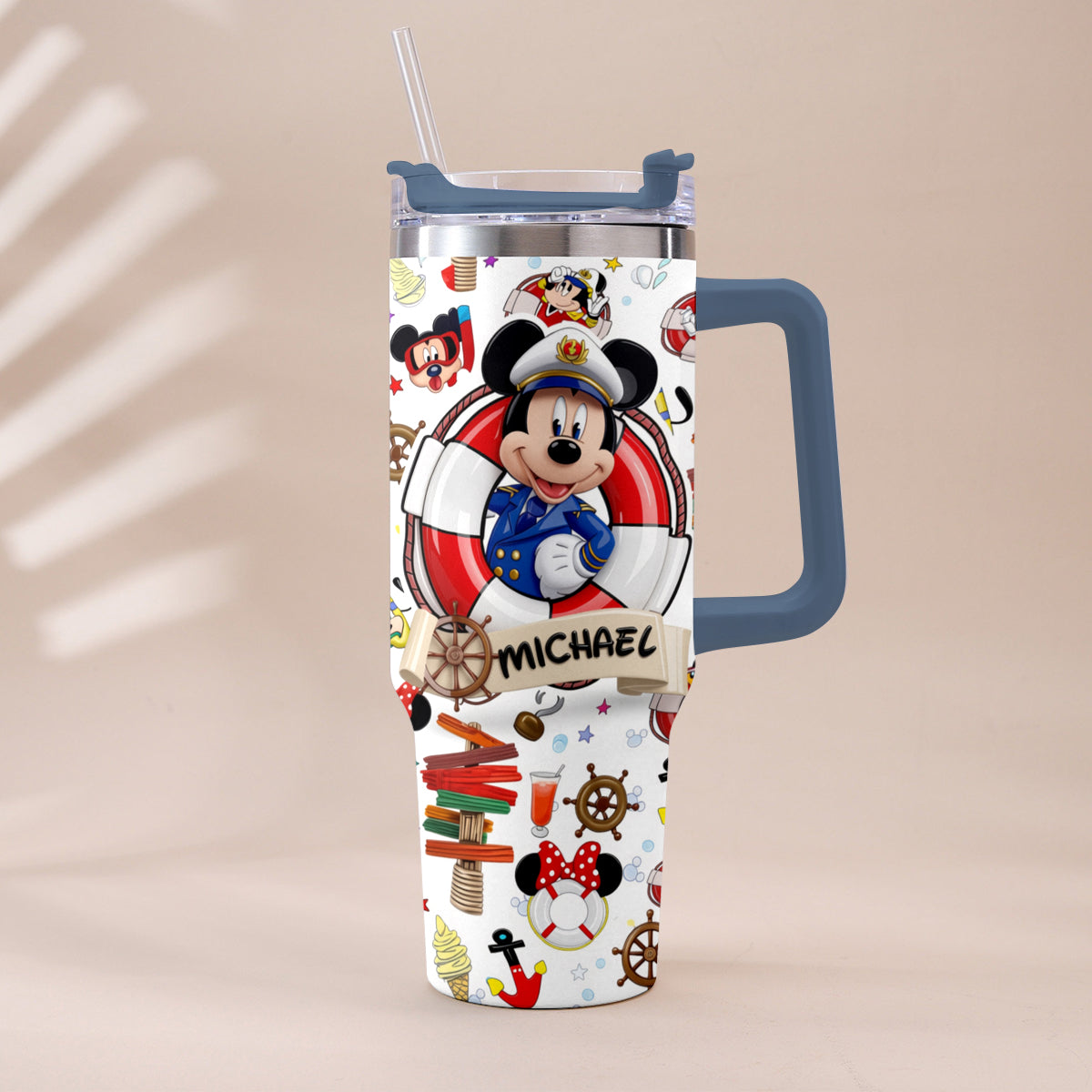 Personalized Dream Cruise Tumbler with Handle for Friends Tumbler With Handle GradoCreations