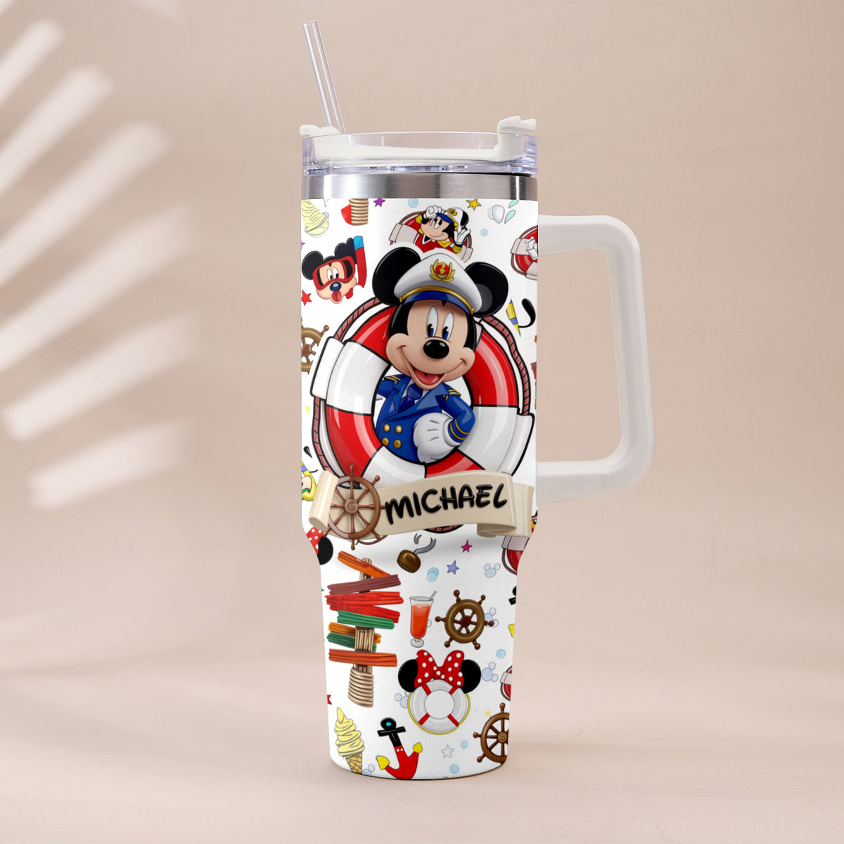 Personalized Dream Cruise Tumbler with Handle for Friends Tumbler With Handle GradoCreations