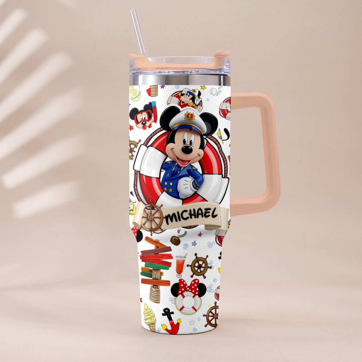 Personalized Dream Cruise Tumbler with Handle for Friends Tumbler With Handle GradoCreations