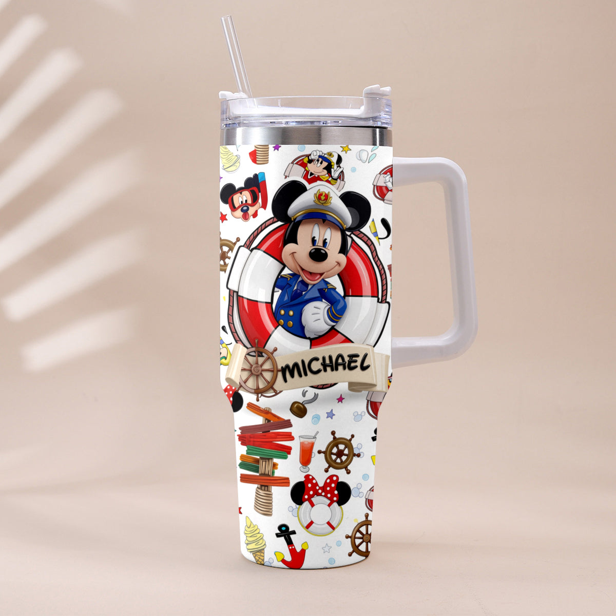 Personalized Dream Cruise Tumbler with Handle for Friends Tumbler With Handle GradoCreations