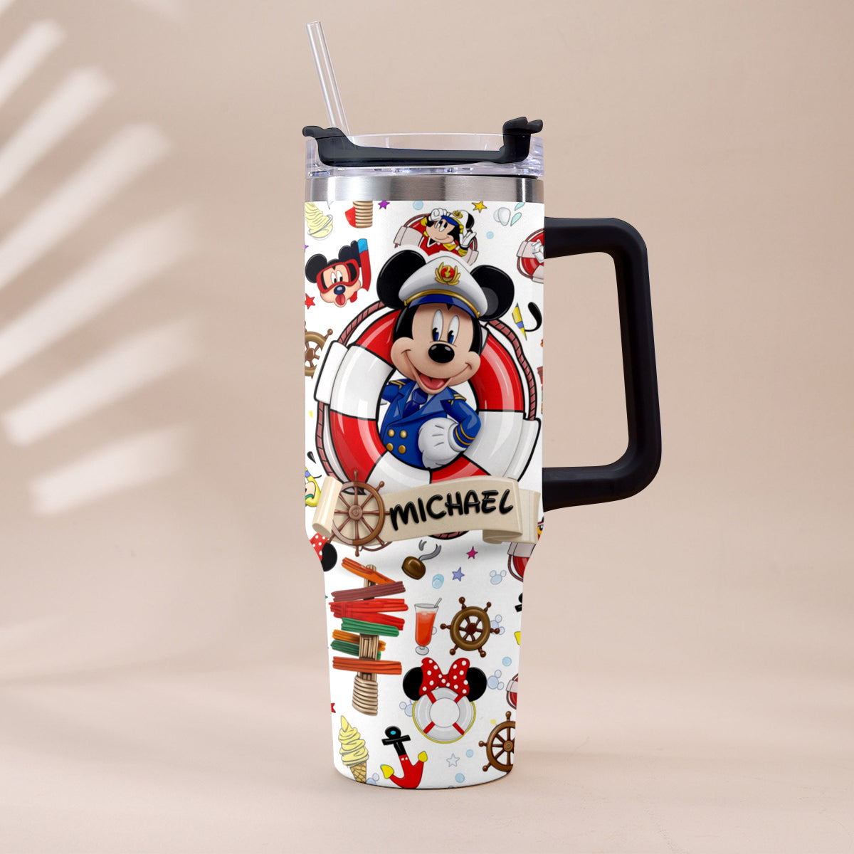 Personalized Dream Cruise Tumbler with Handle for Friends Tumbler With Handle GradoCreations