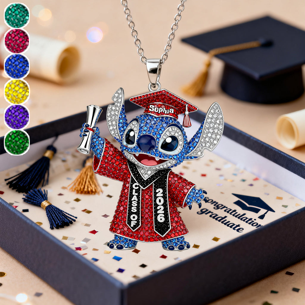Personalized Graduation 2026 Pendant Necklace Custom Name Gift Shaped Metal Pendant Necklace GradoCreations