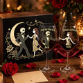 Personalized Wine Glasses Set with Wooden Box for Couples Wine Glasses Set With Wooden Box GradoCreations