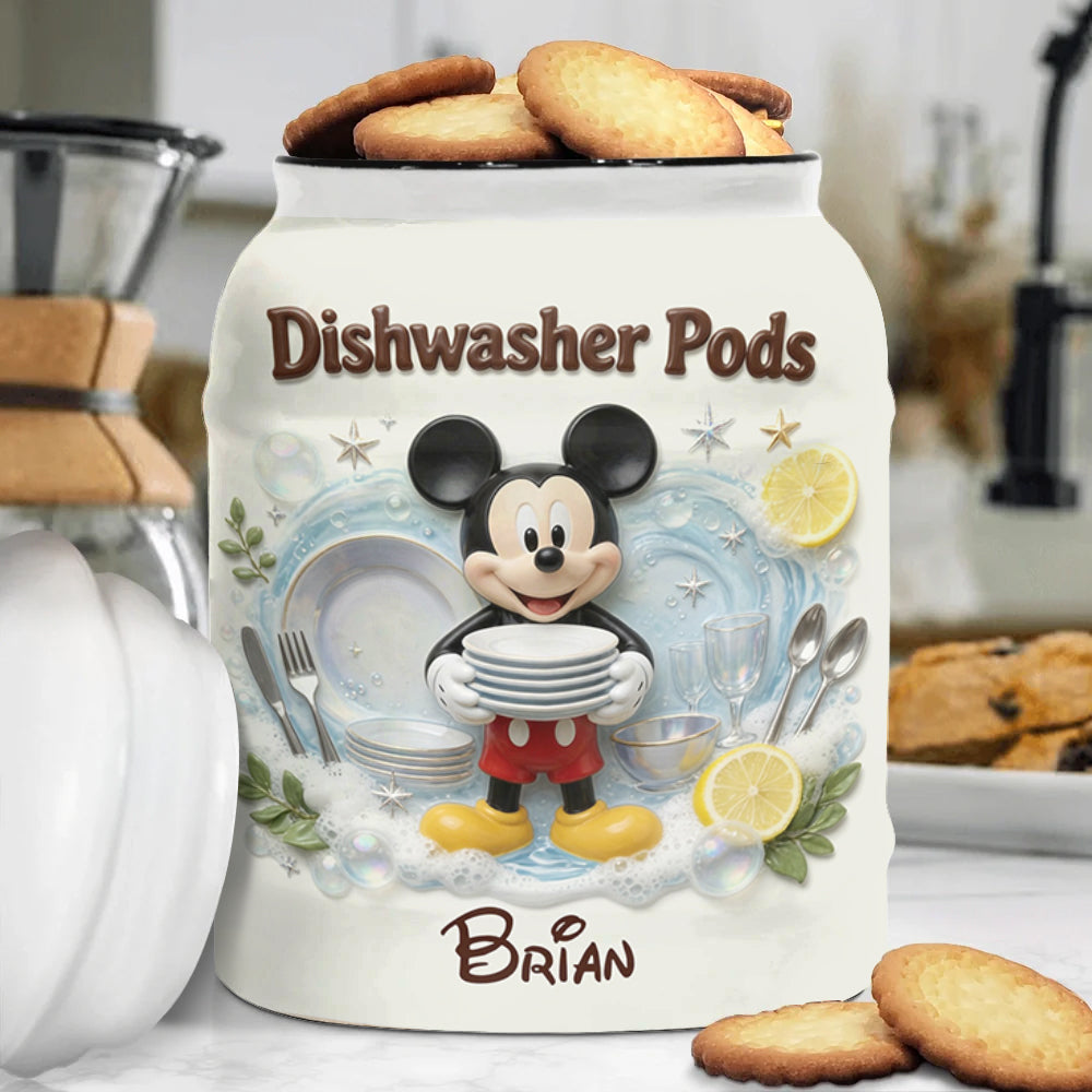 Personalized Mickey Mouse Cookie Jar Custom Name Gift Cookie Jar GradoCreations