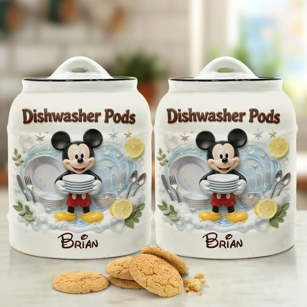 Personalized Mickey Mouse Cookie Jar Custom Name Gift Cookie Jar GradoCreations