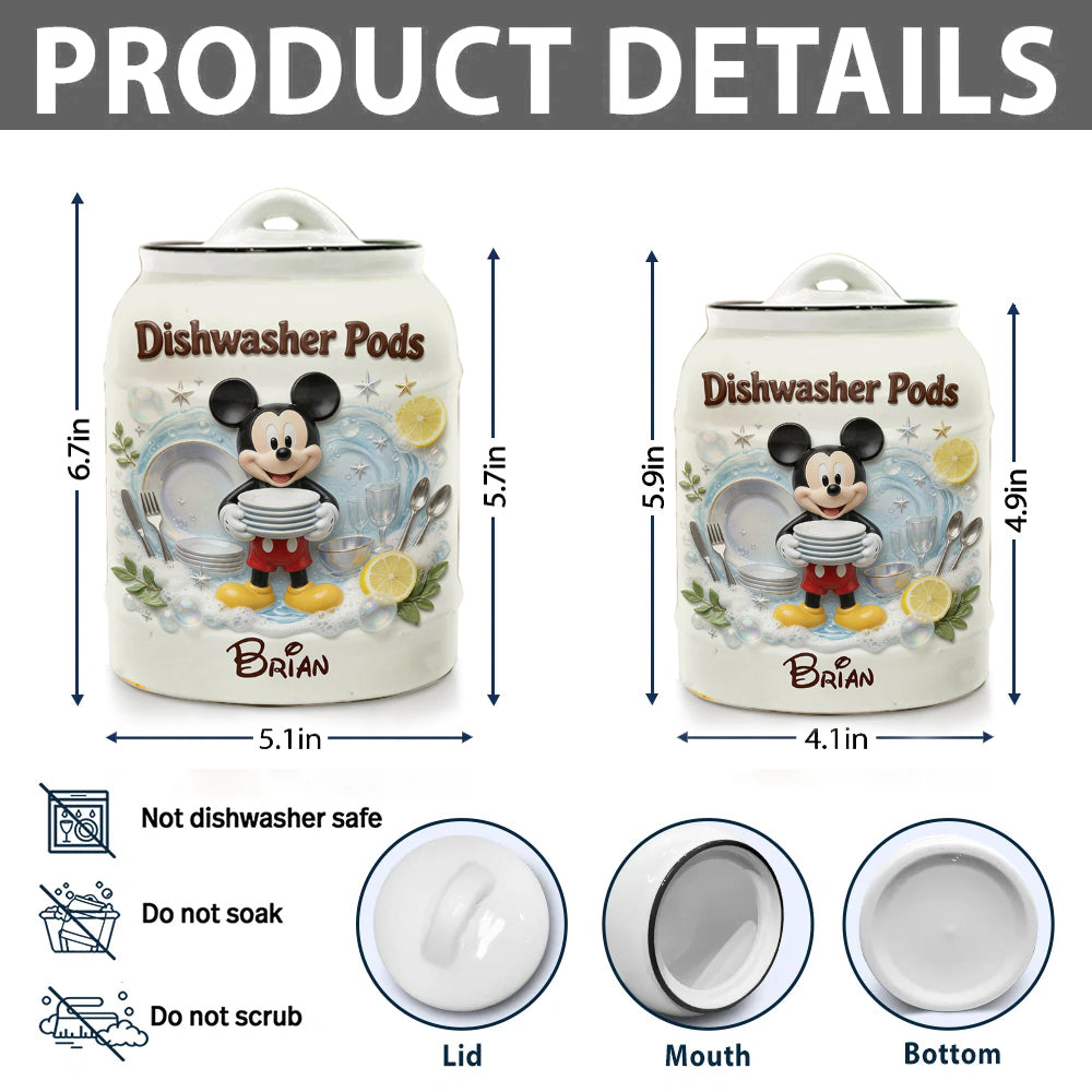 Personalized Mickey Mouse Cookie Jar Custom Name Gift Cookie Jar GradoCreations