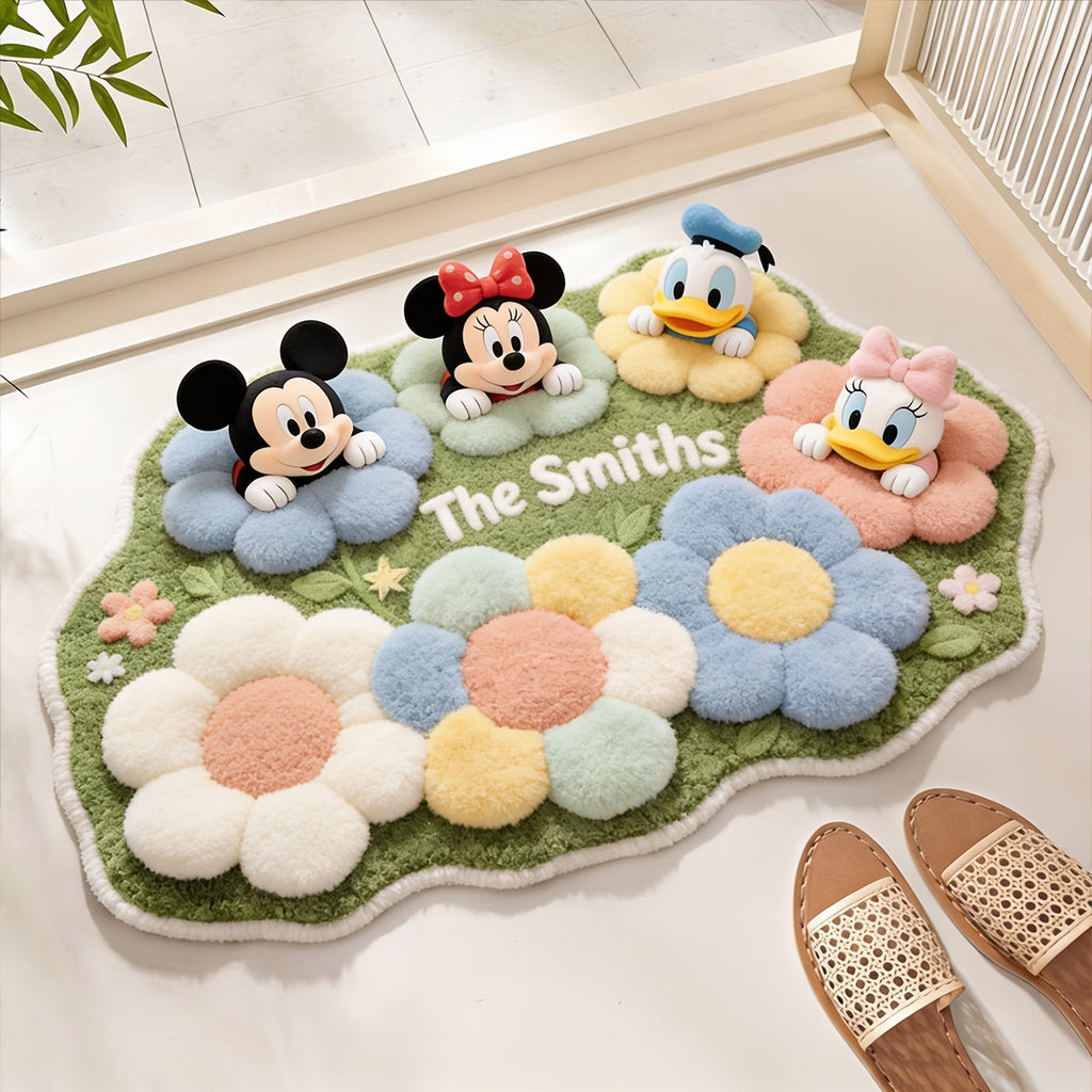 Personalized Disney Themed Non-Slip Tufted Rug for Kids Room Non-Slip Tufted Rug GradoCreations